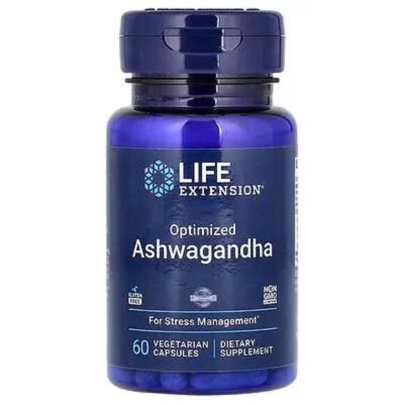 Life Extension, Ashwagandha optimisé, 125 mg, 60 capsules végétariennes PRIX MAROC