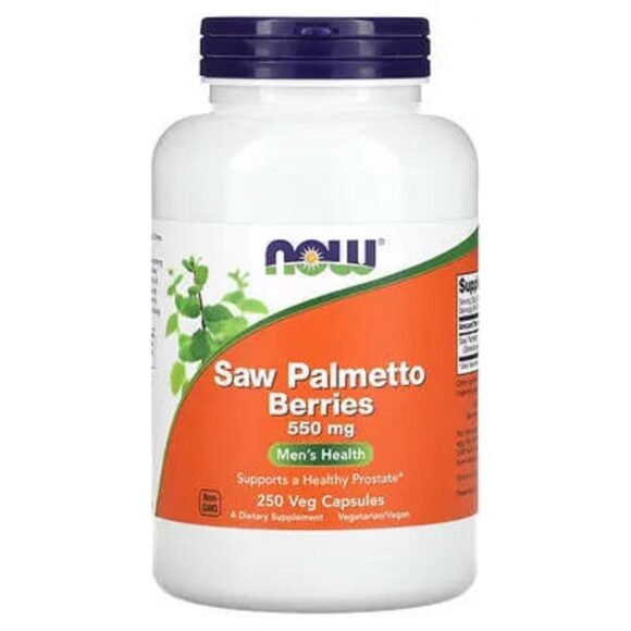 NOW Foods, Baies de saw palmetto, 550 mg, 250 capsules végétariennes