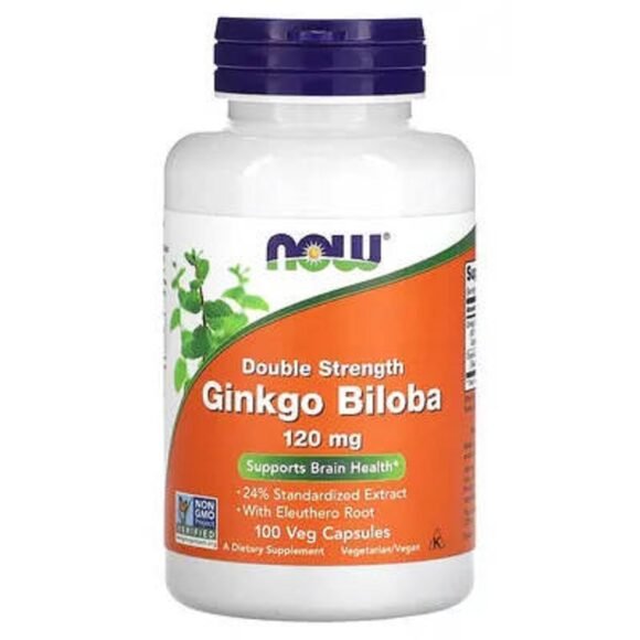 NOW Foods, Ginkgo biloba double concentration, 120 mg, 100 capsules végétariennes maroc