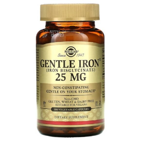 Solgar, Gentle Iron, 25 mg, 180 capsules végétales prix maroc