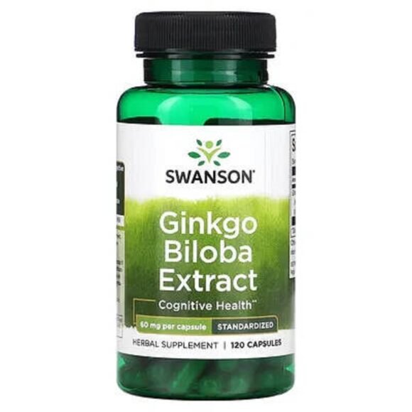 Swanson, Extrait de ginkgo biloba, 60 mg, 120 capsules