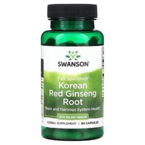 Swanson, Racine de ginseng rouge de Corée à spectre complet, 400 mg, 90 capsules